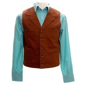 Wyoming Traders Men's Bronco Cotton Canvas Vest Cinnamon Large